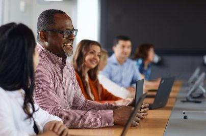diverse employees in a meeting