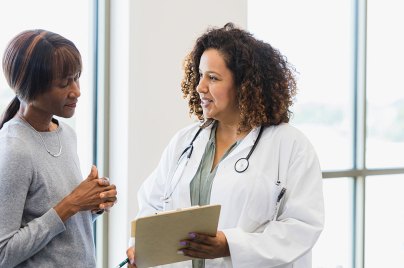 patient and doctor speaking